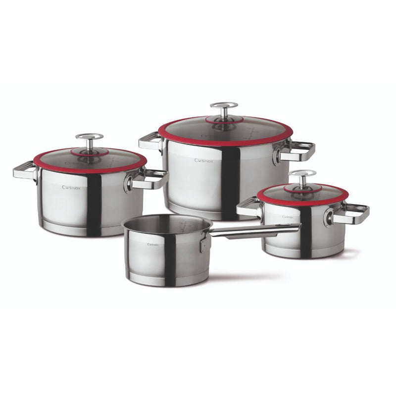 Cuisinox Pannenset 4-delig Rood/RVS