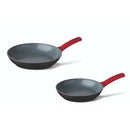 Cuisinox Koekenpannen 24+28 cm Rood/Denim Blauw