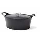 Cuisinox Volcan Ovalen Gietijzeren Braadpan 29 cm Zwart/Ge&euml;mailleerd