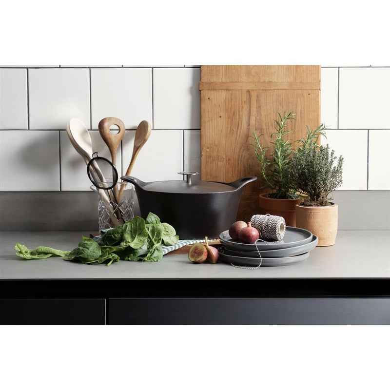 Cuisinox Volcan Ovalen Gietijzeren Braadpan 29 cm Zwart/Ge&euml;mailleerd