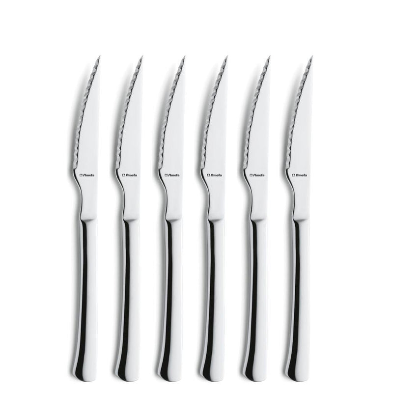 Amefa Chuletero Steakmessen 6 Stuks RVS
