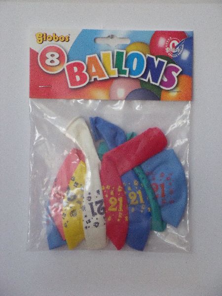 Ballonnen cijfer 21 no. 12 eenzijdig 8 stuks