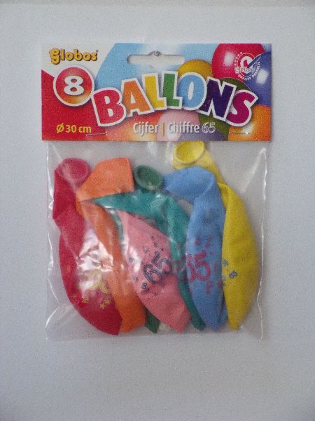 8 cijferballonnen nr. 65