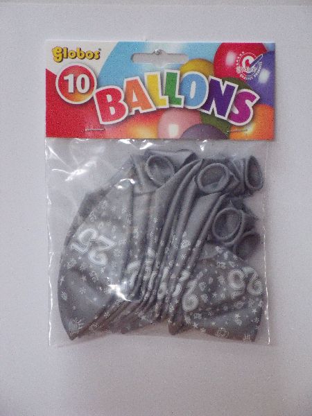 Ballonnen cijfer 25 no. 14 metallic 8 stuks