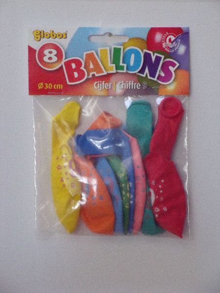 8 cijferballonnen nr. 9 2230
