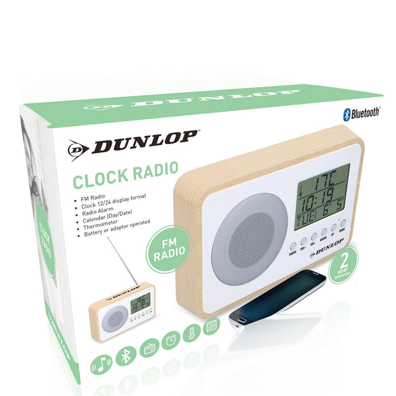 Dunlop Wekkerradio FM digitaal incl thermometer