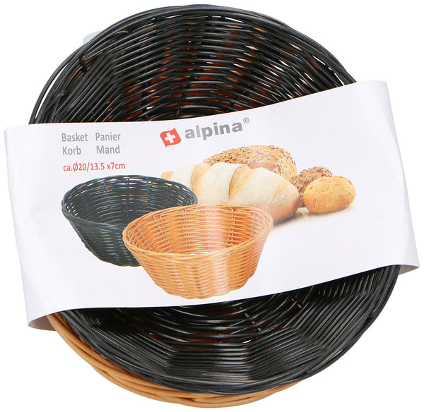 Alpina Rieten Broodmand 2 Stuks Bruin/Zwart