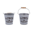 Lifetime Garden Bloemenemmer Metaal + Houten Hengsel 2 Stuks