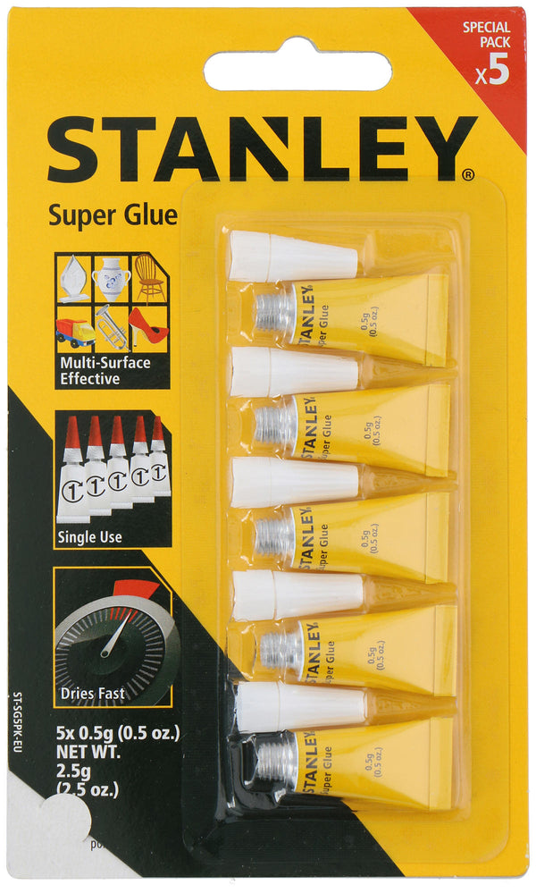 Stanley Secondelijm 0,5 gram 5 stuks