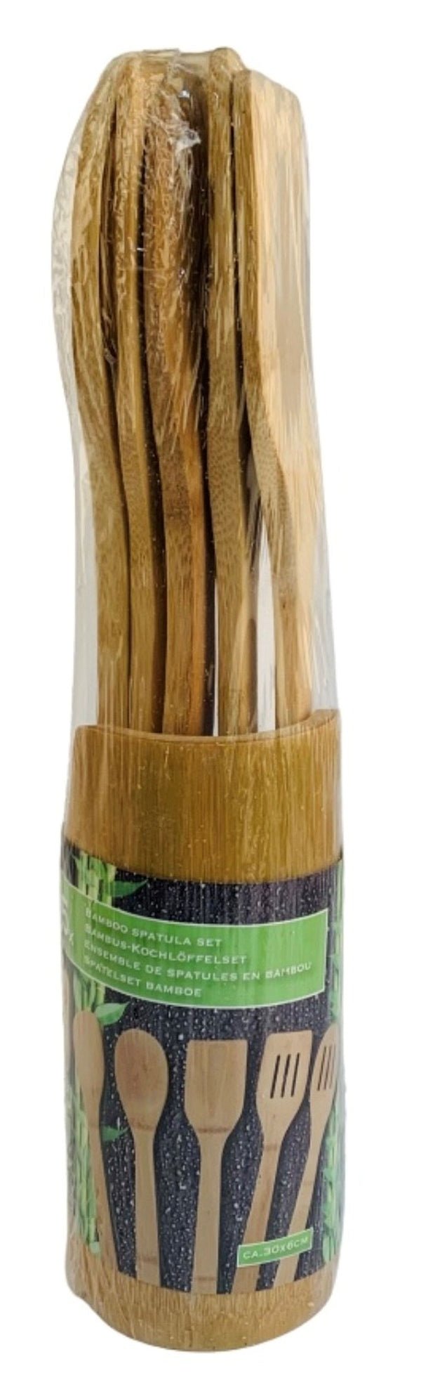 Houten keuken spatelset D7x16.5cm/30x6cm 5 stuks