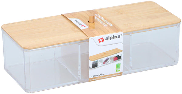Make-up organizer bamboe 23,5x9,5x7,5cm