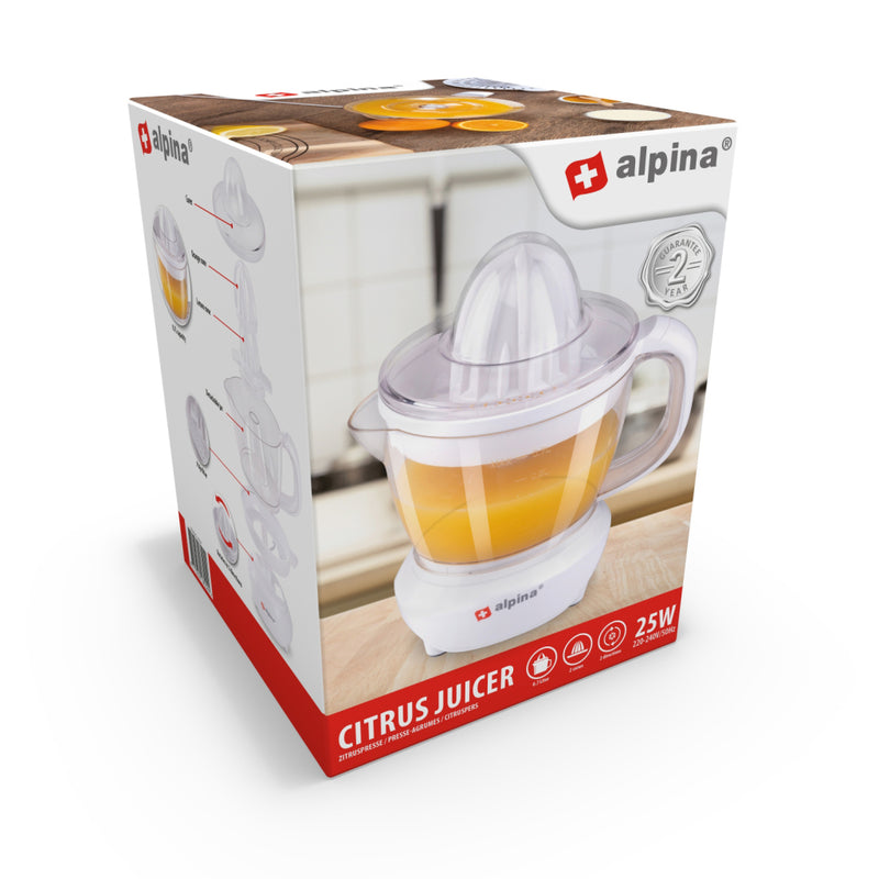 Alpina Citruspers 0,7 Liter 2 Perskegels 2 Draairichtingen 25 Watt Wit