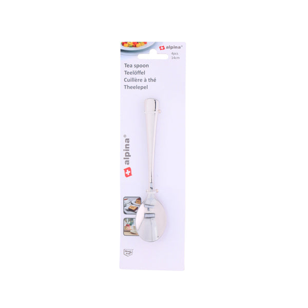 Alpina Theelepels 14 cm 4 Stuks RVS
