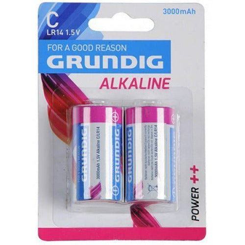 Grundig C Alkaline Batterijen 3000mAh 2 Stuks