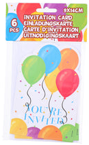 Uitnodigingskaart Ballon 12 delig met envelop