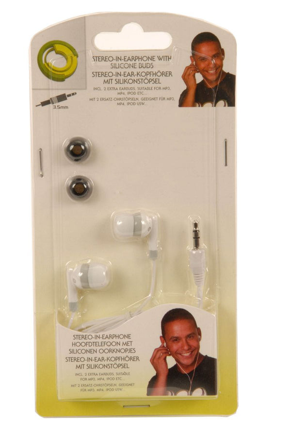 Oortelefoon stereo silliconen 1.2 mtr kabel