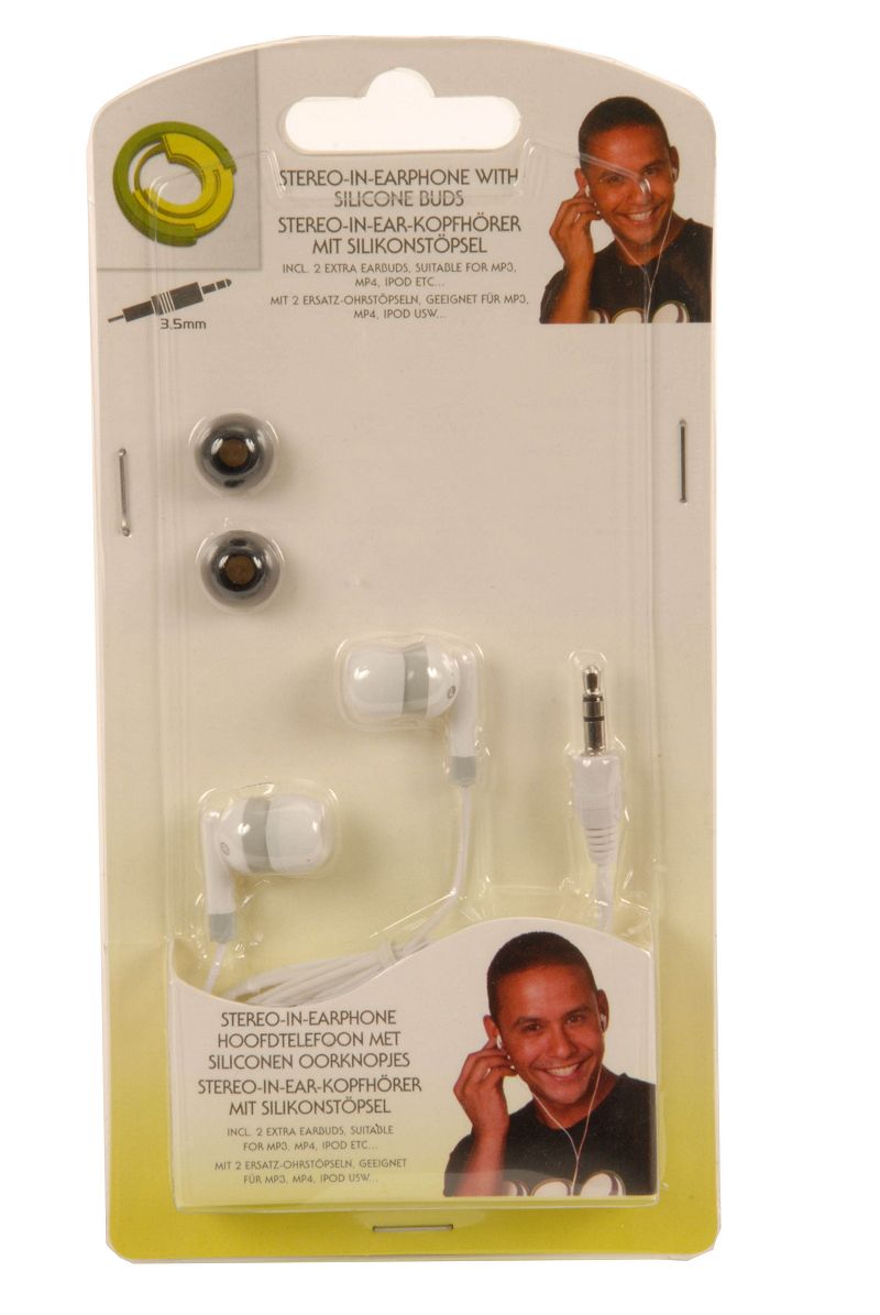 Oortelefoon stereo silliconen 1.2 mtr kabel