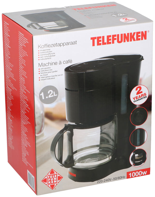 Telefunken Koffiezetapparaat 1.2L 1000W zwart