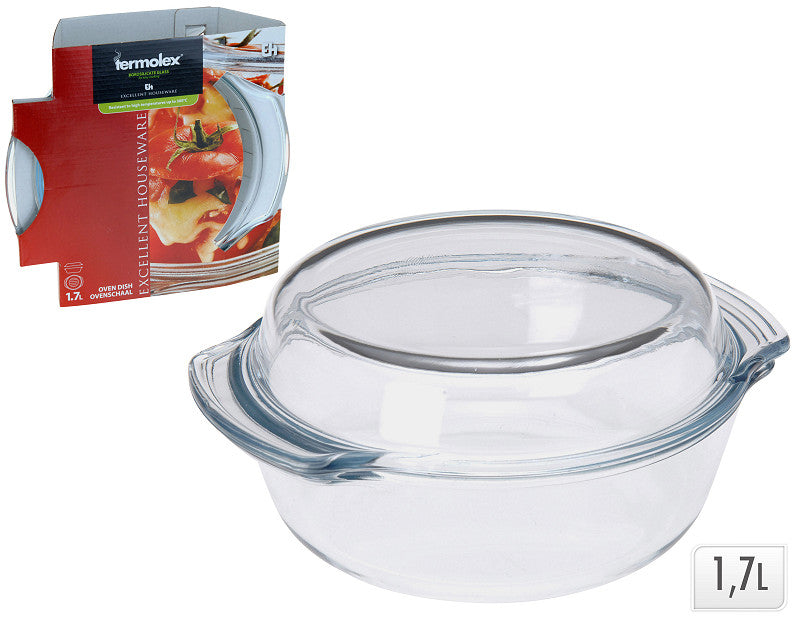 DoaBuy ovenschaal met deksel glas 23x205x8 cm - 1700 ml
