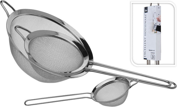 Zeefset 3-delig rvs 8/14/20cm