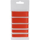 Lint op kaart rood satijn 3 ass.maten 5 stuks