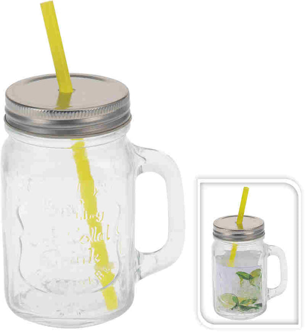 Drinkglas met Handvat en Deksel, 24st.