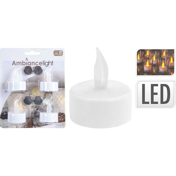 Theelicht Led 4 stuks op kaart
