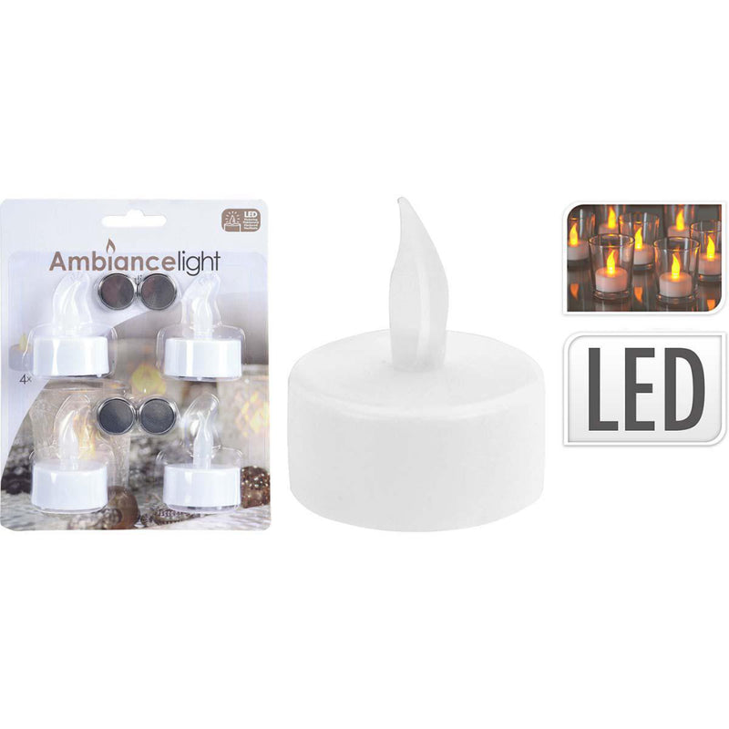 Theelicht Led 4 stuks op kaart