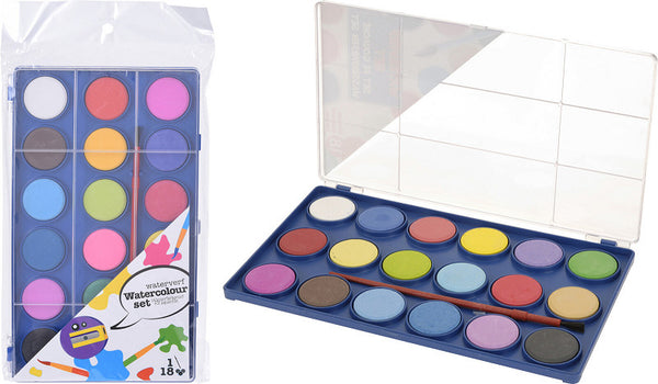 Waterverf 18 Kleuren met Penseel
