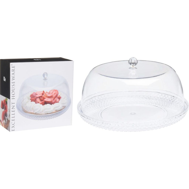 Excellent Houseware Taartplateau + Stolp 33x14 cm Transparant