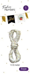Festive numbers (vlaggen)lijn goud 8 meter