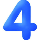Opblaasbaar Cijfer 4 Blauw 35cm