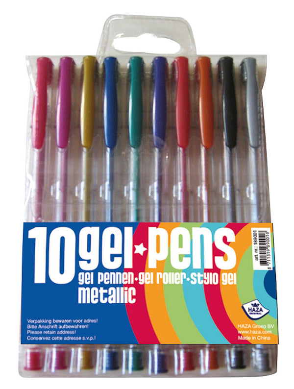 Gelpennen 10 stuks metallic