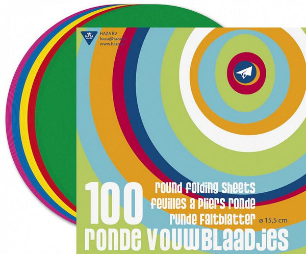 100 Ronde vouwblaadjes 15,5cm