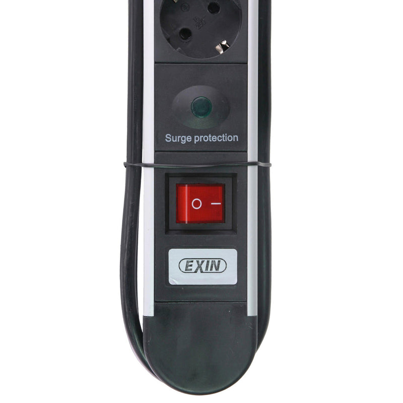 EXIN Tafelcontactdoos 4-voudig Aluminium En Usb 2100ma En 1.5m