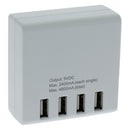 USB Oplader 4-Voudig Wit