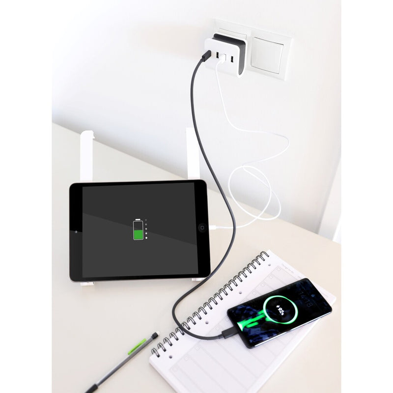 USB Oplader 4-Voudig Wit