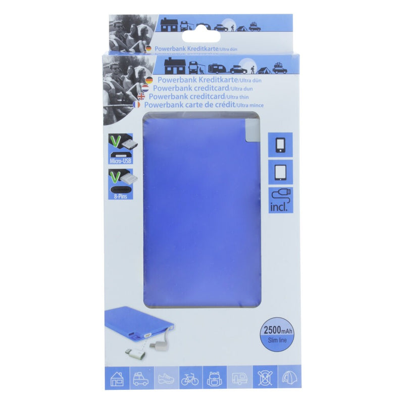Ultra Dunne Powerbank 2500 mAh Blauw