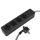 Q-Link Tafelcontactdoos 4-v Randaarde Schakelaar Ak En 1.5m 3x1,5 Zw