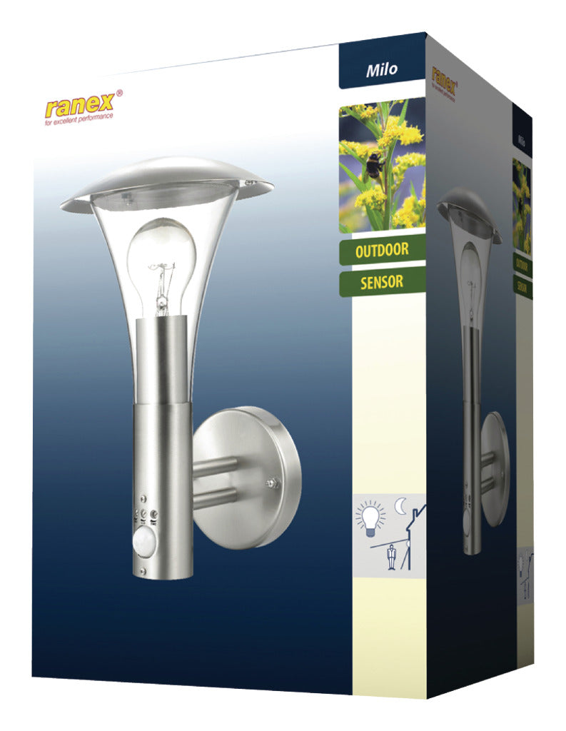 Ranex Ra-outdoor6 Klassieke Muurlamp met Bewegingsdetector E27 Ip44