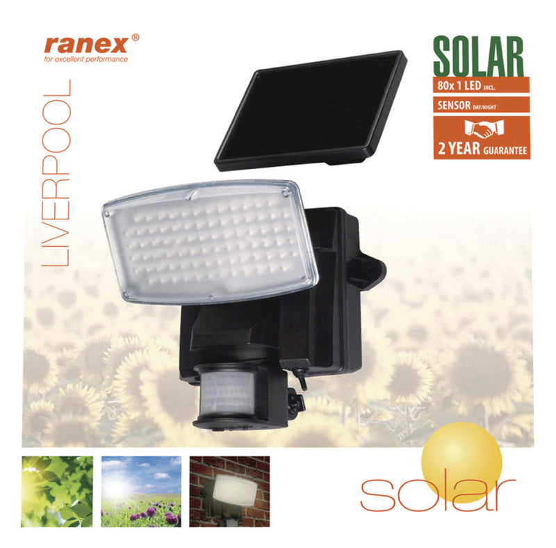 Ranex Ra-5000346 Led Solar Muurlamp met Pir Bewegingssensor