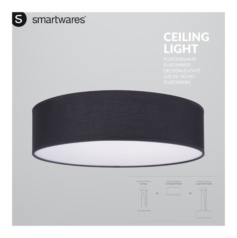 Ranex RA-1000469 Mia LED Plafond Lamp Zwart 40cm