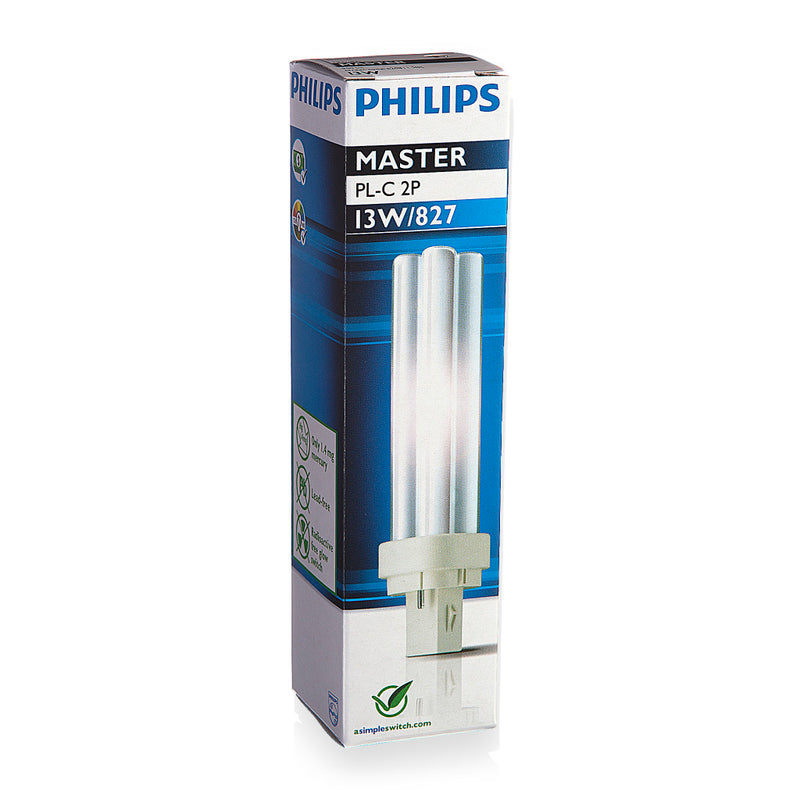 Philips 62081170 Spaarlamp PL-C Kleur 13W/827/2P 1CT G24D-1 2700K