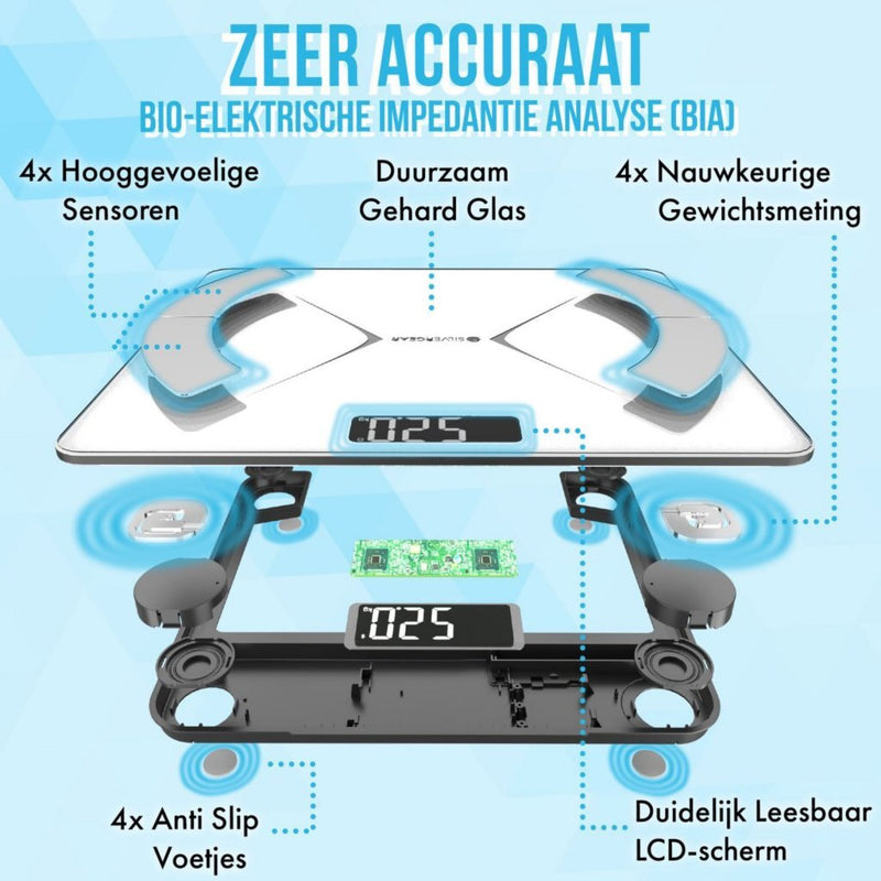 Silvergear Smart Personenweegschaal Wit