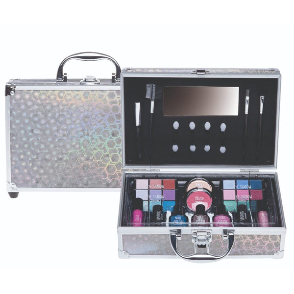Casuelle Make-Up Koffer Zilver/Holografisch