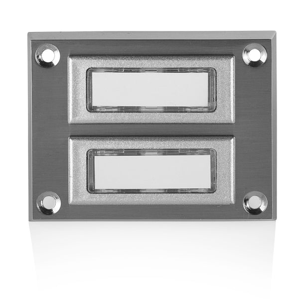 Byron 3333BS/2 Bedrade Opbouw Beldrukker met Naamplaatje Zilver