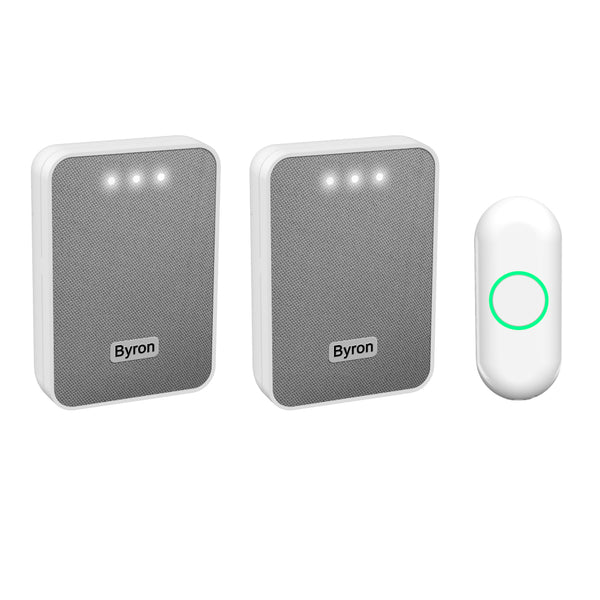 Byron DBY-22324 Draadloze Deurbelset Grijs/Wit