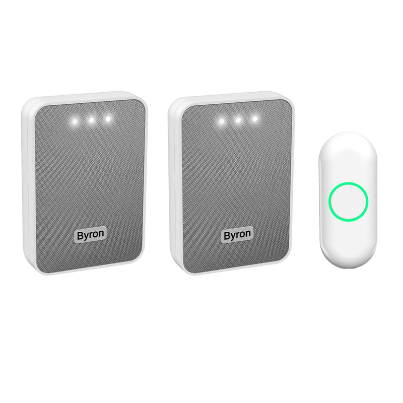 Byron DBY-22324 Draadloze Deurbelset Grijs/Wit