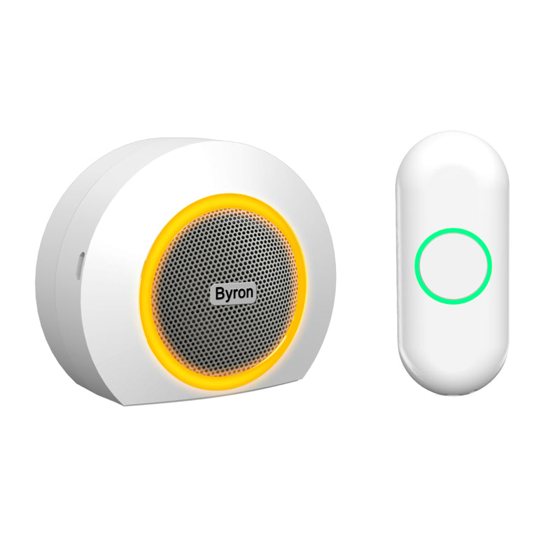 Byron DBY-23521 Draadloze Deurbelset Wit/Grijs