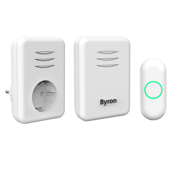 Byron DBY-22316  Draadloze Deurbelset Wit